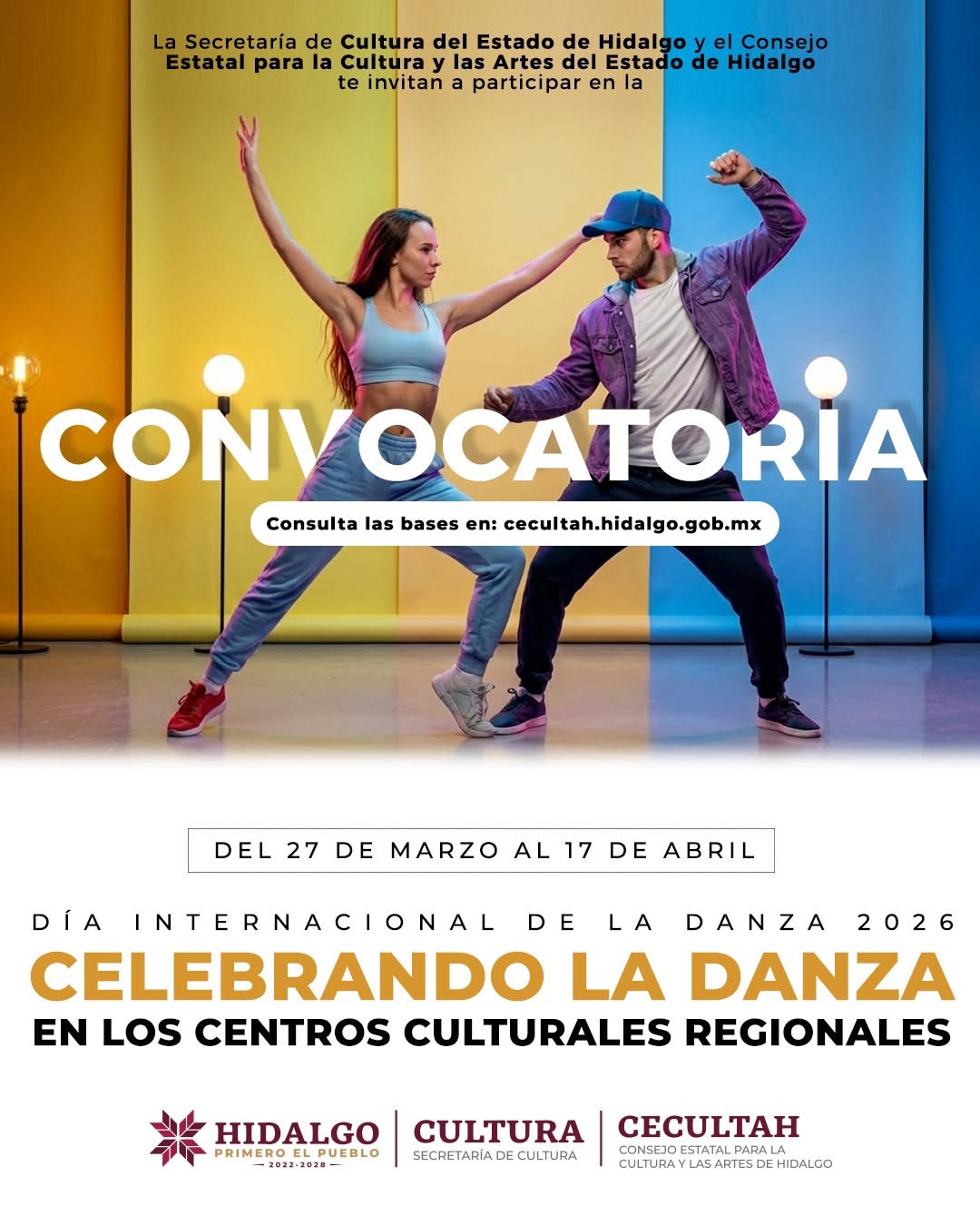 Abren convocatoria estatal para celebrar el Día Internacional de la Danza en Hidalgo