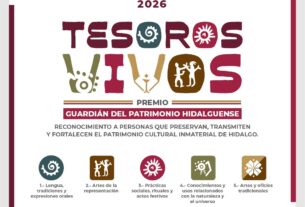 Tesoros Vivos entregará cinco estímulos de 80 mil pesos con recurso estatal a portadores del patrimonio hidalguense